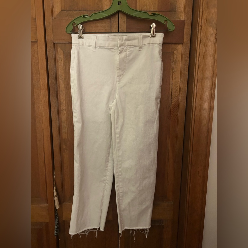 Frank & Eileen Women’s 4 Classic Preppy White Kinsale Cotton Blend Trouser Pants